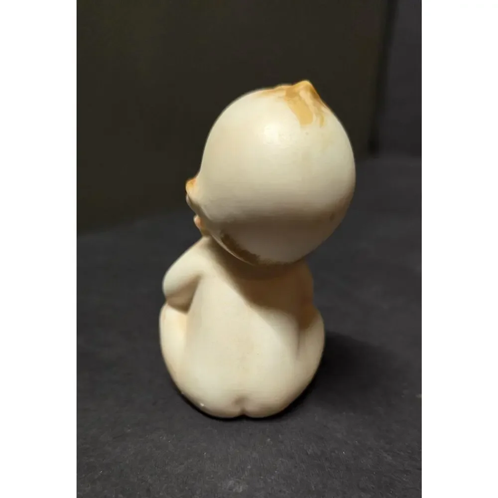 Vintage Japan Bisque Porcelain Kewpie Doll Sitting Baby Figurine Small Decor
